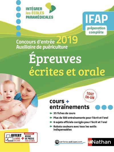 Emprunter Epreuves écrites et orale Concours d'entrée Auxiliaire de puériculture. Edition 2019 livre