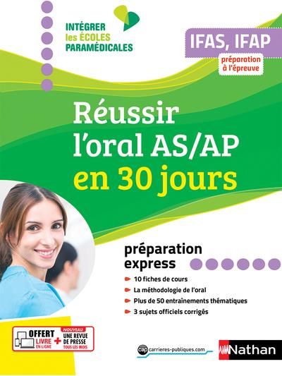 Emprunter Réussir l'oral AS/AP en 30 jours. IFAS, IFAP : préparation à l'épreuve, Edition 2019 livre
