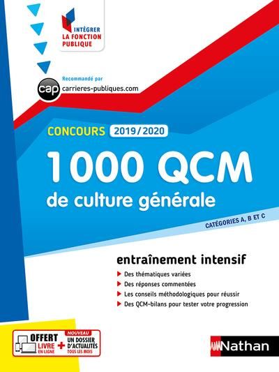 Emprunter 1000 QCM culture générale concours catégories A, B et C. Histoire, géographie, économie et société, livre