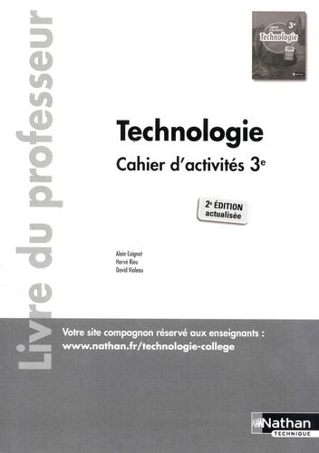 Emprunter Technologie 3e Cahier d'activités. Livre du professeur, Edition 2021 livre