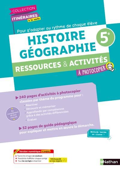 Emprunter Histoire Géographie 5e. Ressources & activités à photocopier, Edition 2022 livre