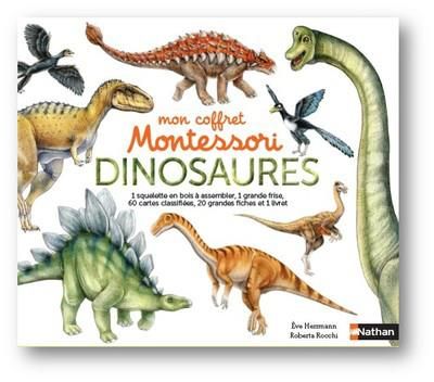 Emprunter Dinosaures. Avec 1 squelette en bois à assembler, 1 grande frise, 60 cartes classifiées, 20 grandes livre