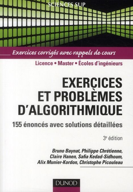 Emprunter Exercices et problèmes d'algorithmique. 155 énoncés avec solutions détaillées, 3e édition livre