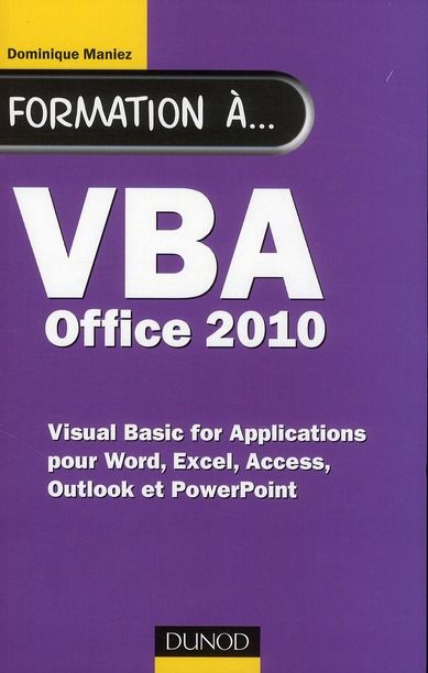 Emprunter Formation à VBA Office 2010 livre