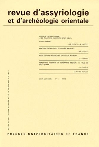 Emprunter Revue d'assyriologie et d'archéologie orientale N° 42-1/1198 livre