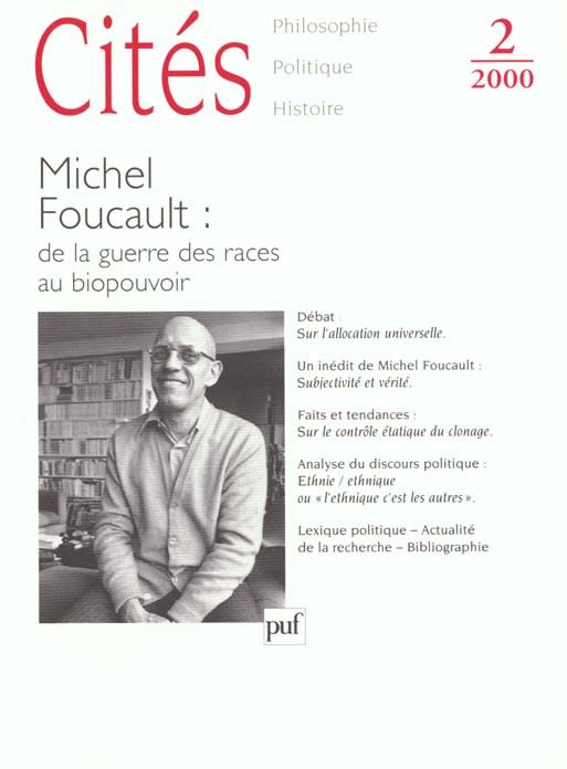 Emprunter CITES N° 2 / 2000 : MICHEL FOUCAULT. De la guerre des races au biopouvoir livre