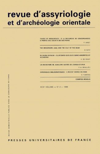 Emprunter Revue d'assyriologie et d'archéologie orientale N° 43-2/1999 livre