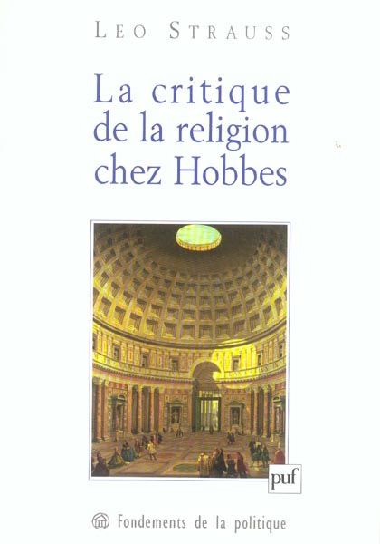 Emprunter La critique de la religion chez Hobbes. Une contribution à la compréhension des Lumières (1933-1934) livre