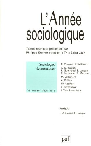 Emprunter L'année sociologique Volume 55 N° 2/2005 : Sociologies économiques livre