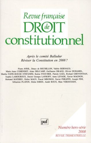 Emprunter Revue française de Droit constitutionnel Hors-série 2008 : Réviser la Constitution en 2008 ? Après l livre