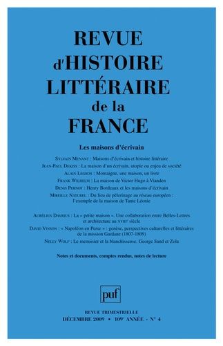 Emprunter Revue d'histoire littéraire de la France N° 4 : Les maisons d'écrivain livre