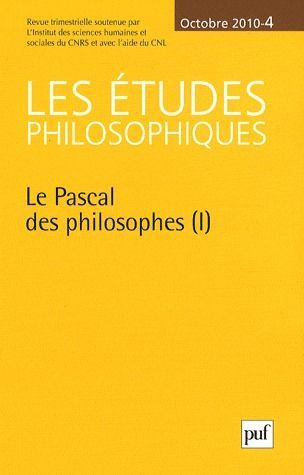 Emprunter Les études philosophiques N° 4, Octobre 2010 : Le Pascal des philosophes (1) livre