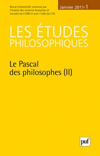 Emprunter Les études philosophiques N° 1, Janvier 2011 : Le Pascal des philosophes. Tome 2 livre