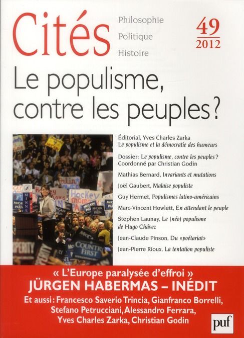 Emprunter Cités N° 49/2012 : Le populisme, contre les peuples ? livre