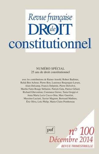 Emprunter Revue française de Droit constitutionnel N° 100, Décembre 2014 : 25 ans de droit constitutionnel livre