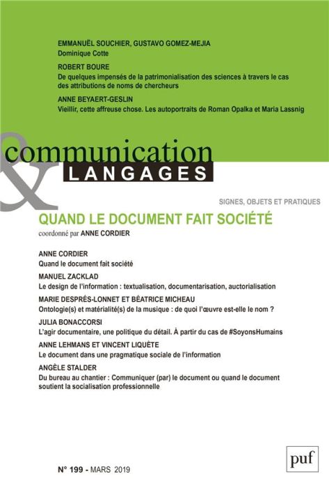 Emprunter Communication et Langages N°199, 2019 livre