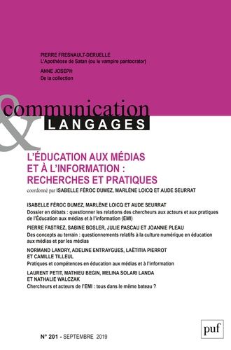 Emprunter Communication et Langages N° 201, septembre 2019 : L'éducation aux médias et à l'information : reche livre