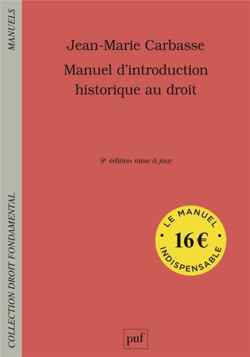 Emprunter Manuel d'introduction historique au droit. 9e édition livre