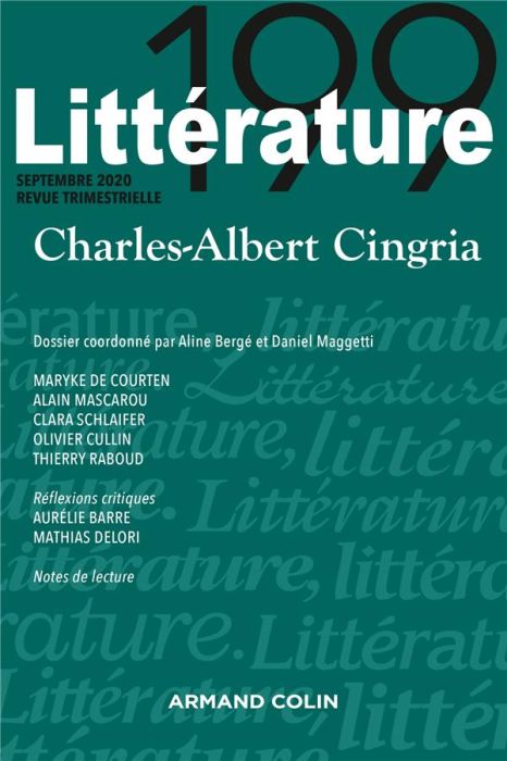 Emprunter Littérature N° 199, septembre 2020 : Charles-Albert Cingria livre