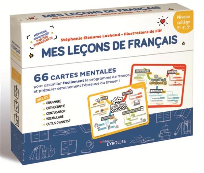 Emprunter Français 5e, 4e, 3e Mes leçons de Français. 66 cartes mentales. Niveau collège livre