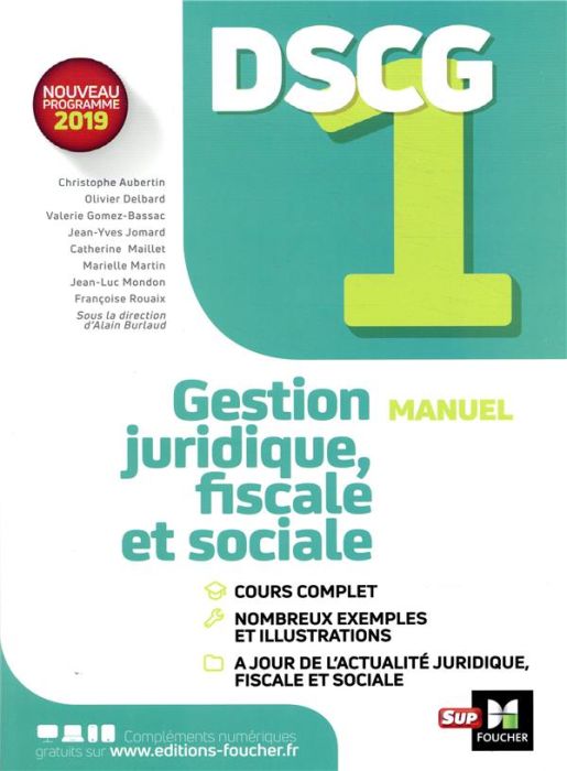 Emprunter Gestion juridique fiscale et sociale DSCG 1. Manuel, Edition 2019 livre
