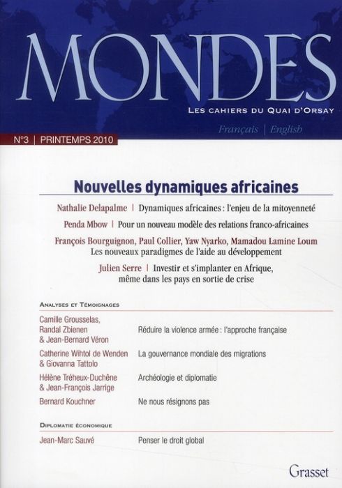 Emprunter Mondes N° 3, Printemps 2010 : Nouvelles dynamiques africaines livre