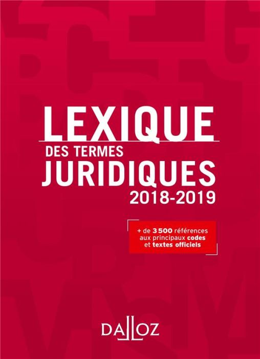 Emprunter Lexique des termes juridiques 2018 2019 livre
