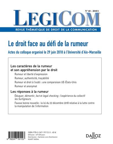 Emprunter Legicom N° 60-2018/2 : Legicom nº60 2018/1 livre