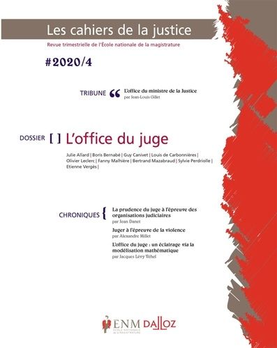 Emprunter Les Cahiers de la Justice N° 4/2020 : L'office du juge livre