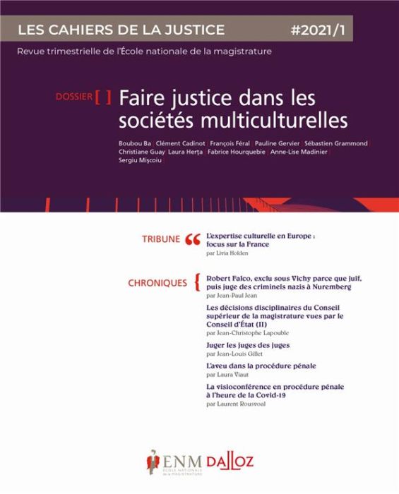 Emprunter Les Cahiers de la Justice N° 1/2021 : Faire justice dans les sociétés multiculturelles livre