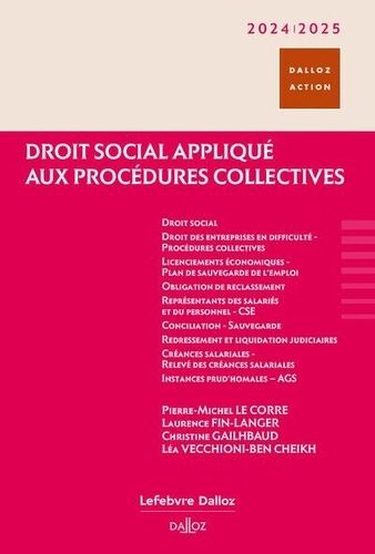 Emprunter Droit social appliqué aux procédures collectives. Edition 2024-2025 livre