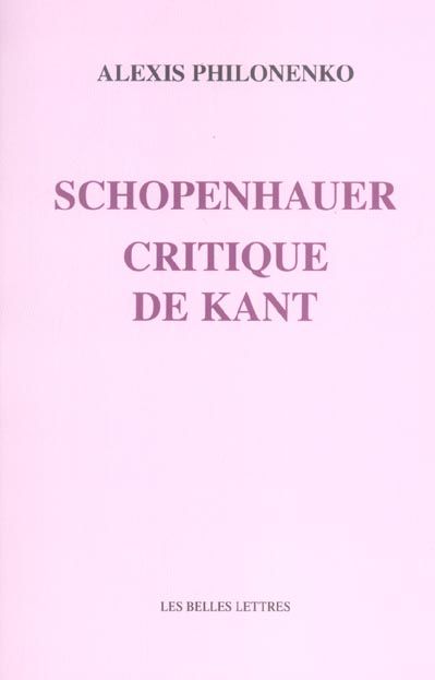 Emprunter Schopenhauer, critique de Kant livre