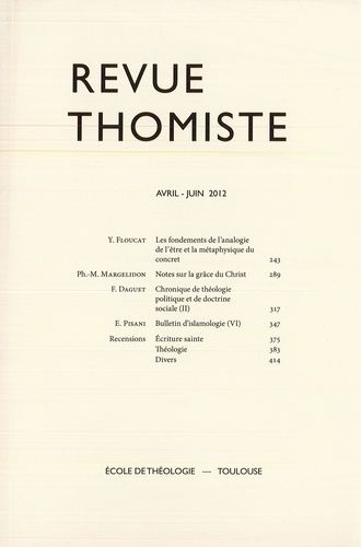 Emprunter Revue thomiste - N°2/2012 livre