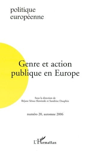 Emprunter Politique européenne N° 20, Automne 2006 : Genre et action publique en Europe livre