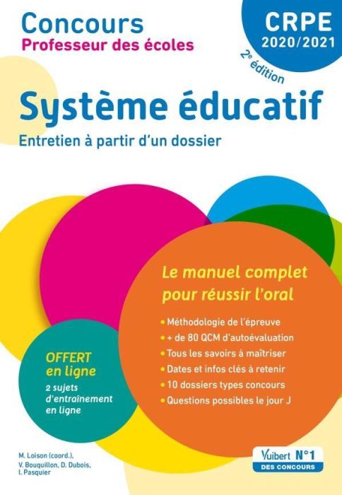 Emprunter Système éducatif. Entretien à partir d'un dossier, Edition 2020-2021 livre