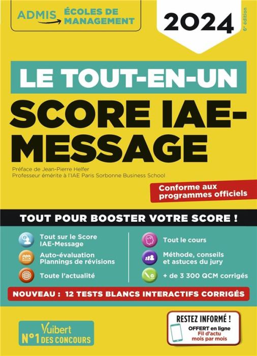 Emprunter Le tout-en-un Score IAE-Message. Edition 2024 livre