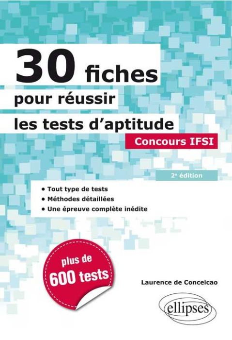Emprunter 30 fiches pour réussir les tests d'aptitude. Concours IFSI, 2e édition livre