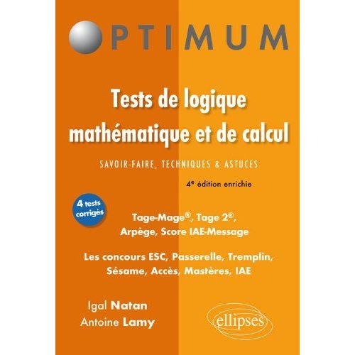 Emprunter Tests de logique mathématique et de cacul : savoir-faire, techniques et astuces. Tage-Mage, Tage 2, livre