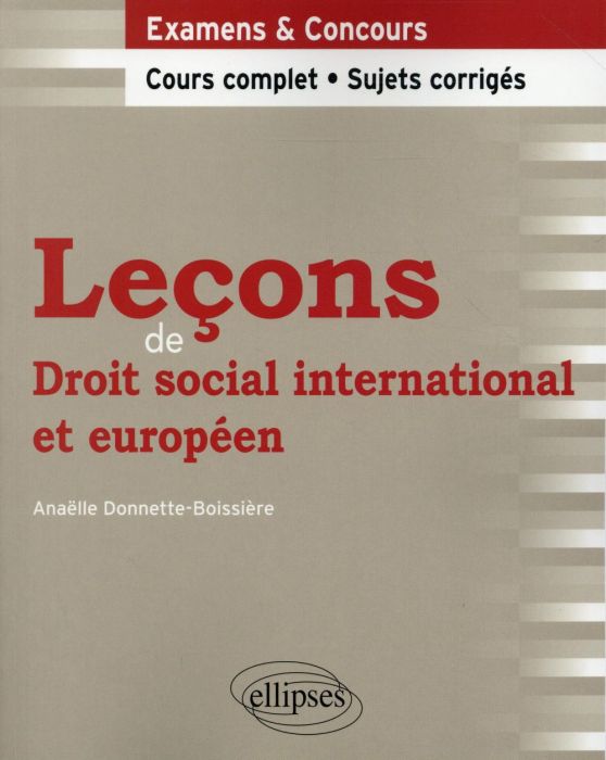 Emprunter Leçons de droit social international et européen livre