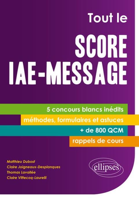 Emprunter Tout le Score IAE-Message livre