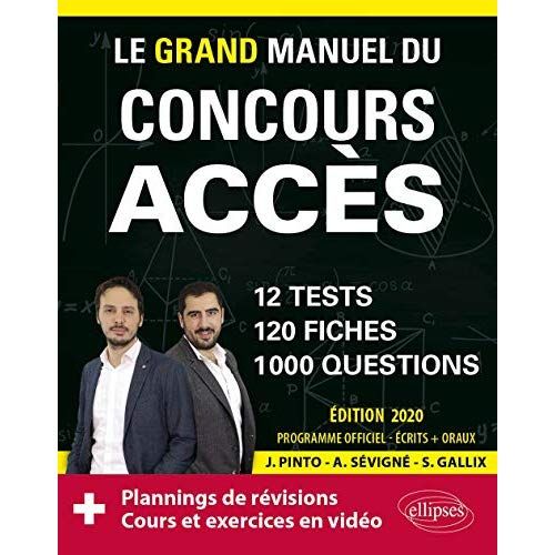 Emprunter Le grand manuel du concours Accès. Edition 2020 livre