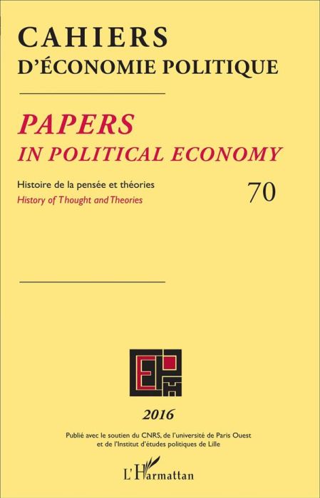 Emprunter Cahiers d'économie politique N° 70/2016 livre