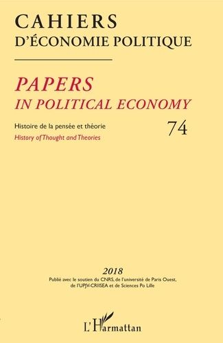 Emprunter Cahiers d'économie politique N° 74/2018 livre