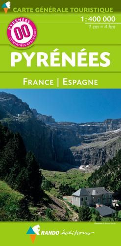 Emprunter Pyrénées France/Espagne. 1/400 000 livre