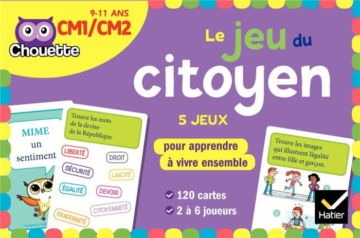Emprunter Le jeu du citoyen CM1-CM2. 5 jeux pour apprendre à vivre ensemble, 120 cartes livre