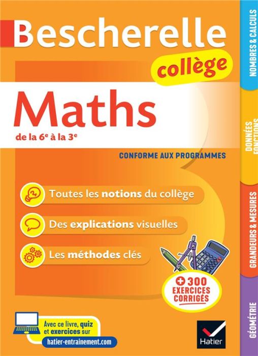 Emprunter Bescherelle maths collège de la 6e à la 3e. Edition 2022 livre