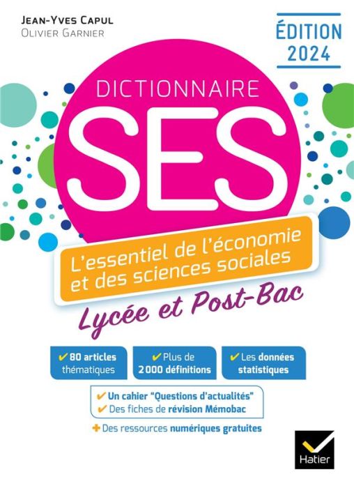 Emprunter Dictionnaire SES - DICTIONNAIRE D'ECONOMIE ET DE SCIENCES SOCIALES - ED. 2024 livre