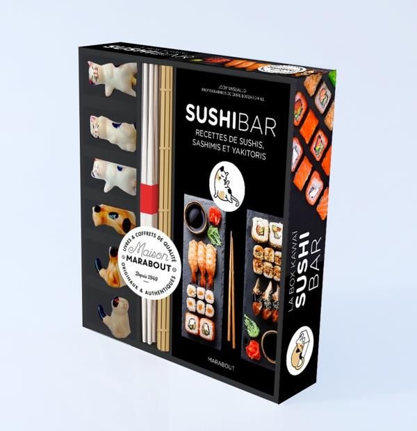 Emprunter Sushi Bar - Recette de sushis, sashimis et yakitoris. Avec 5 paires de baguettes, 5 porte-baguettes livre