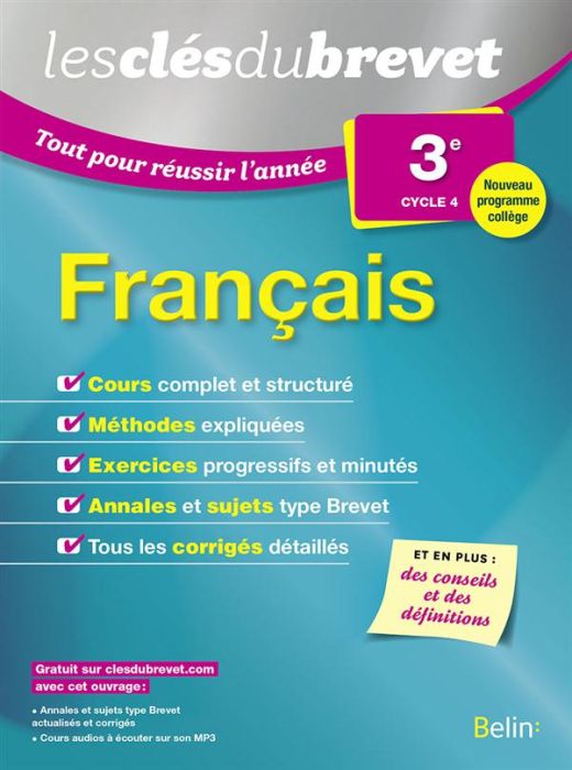 Emprunter Français 3e. Tout pour réussir l'année, Edition 2016 livre