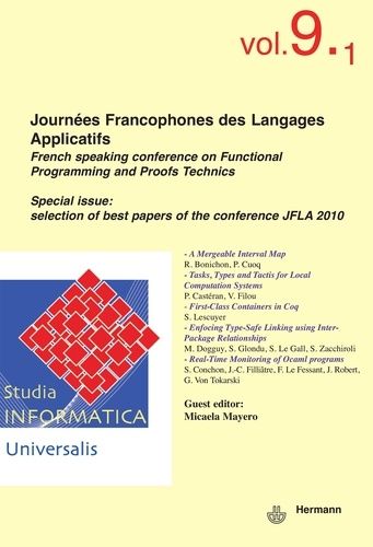 Emprunter Studia Informatica Universalis n°9.1. Journées Francophones des Langages Applicatifs livre